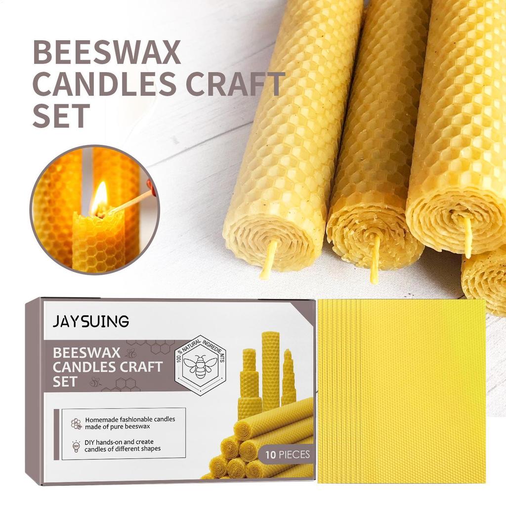 Natural Beeswax Candle Making Wax 10pcs Pure Bar Wax for Handcrafted Candle Craft & DIY Project Supply Tool pomermy