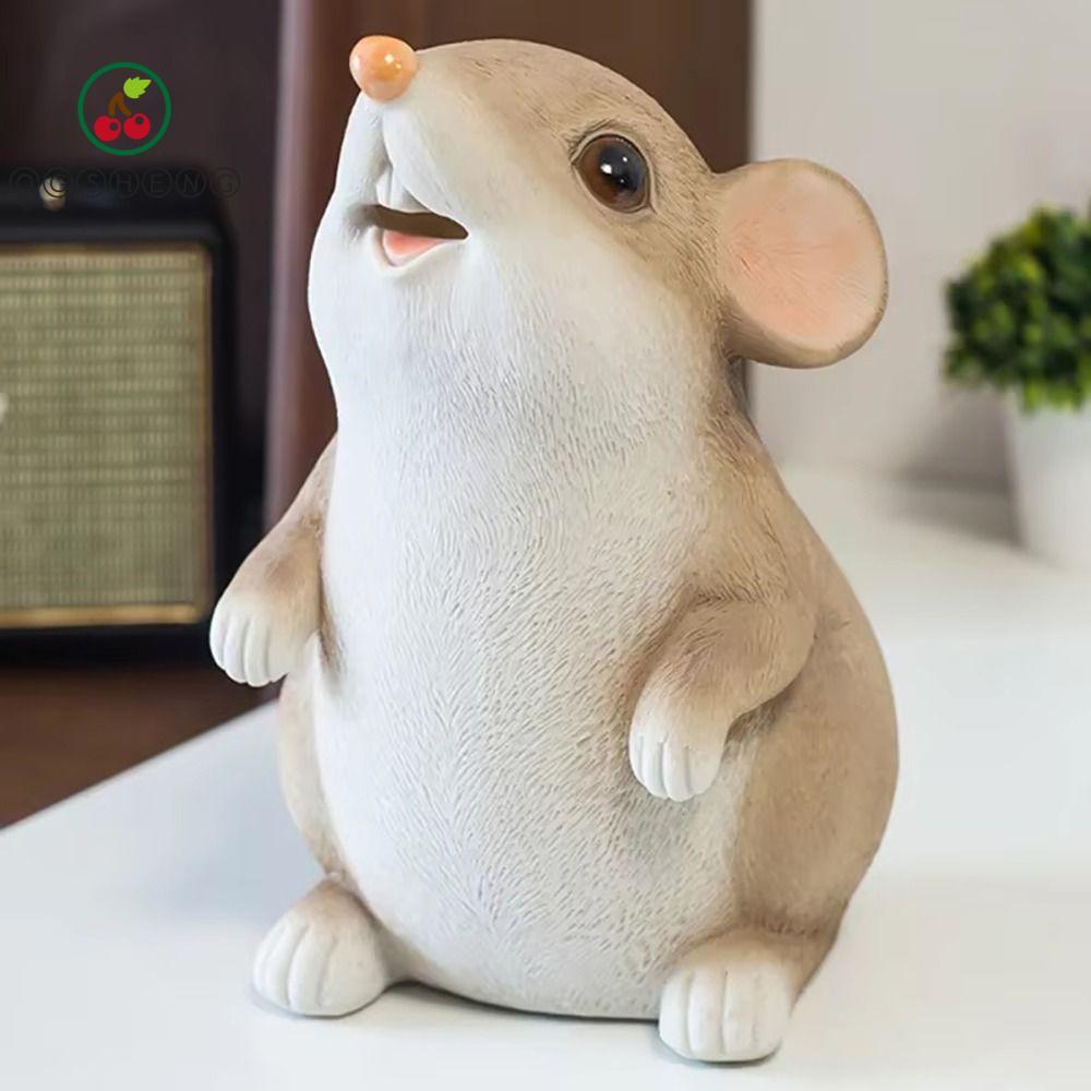 ERZAP Saving Box, Children Gift Mouse Piggy Bank Money Bank, Year Of The Rat Rubber Animal Sculpture Cartoon Piggy bank Home Decor