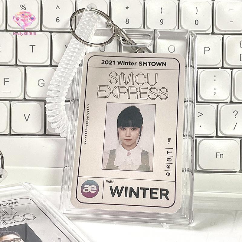 beatybilibili Acrylic Photocard Holder Kpop Idol Card Holder Transparent Photo Sleeves Portable ID Bus Card Protector Pendant Keychain new