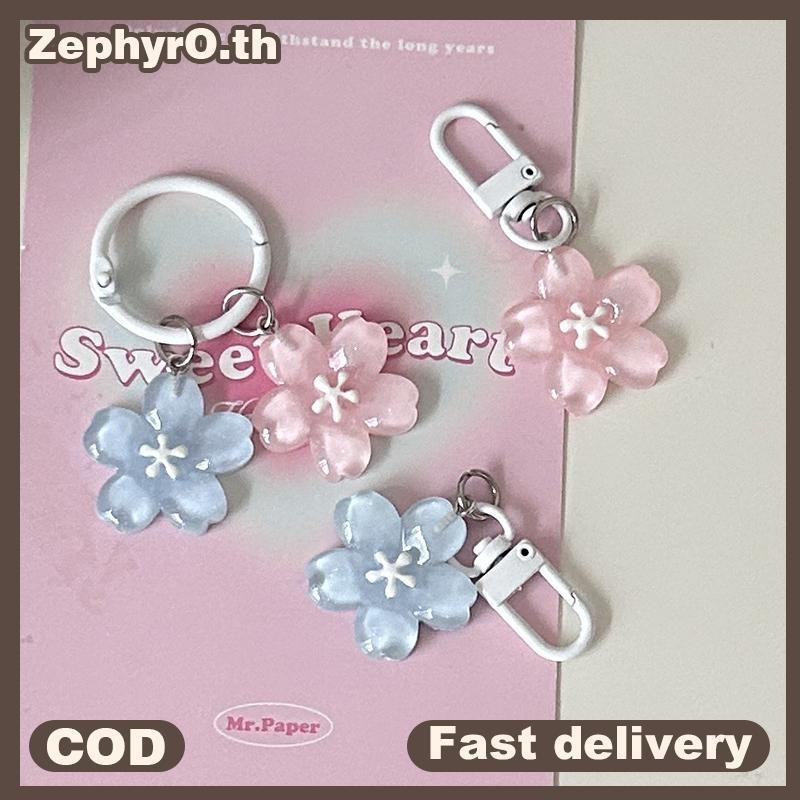 null Sweet Jelly Color Sakura Keychain Pendant Creative Lovely Flower Keyring Cute Fashion Bapa Hanging Ornaments Couple Gifts null
