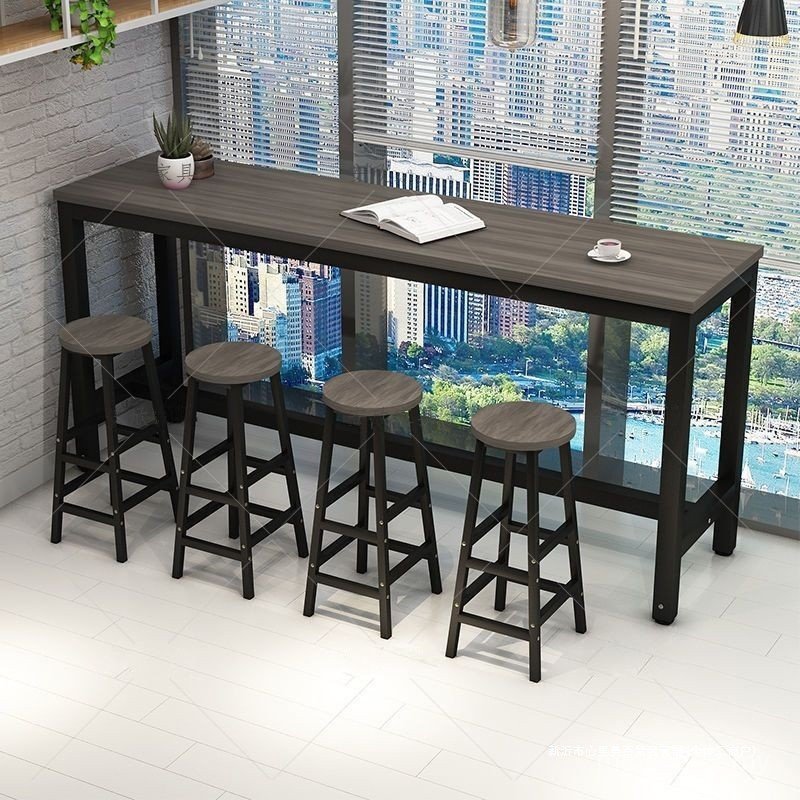 Milk Tea Shop Bar Dining Table Chair Bar Table Combination High Table Table Table Bar Table Bar Table Breakfast Wall Support VKDO
