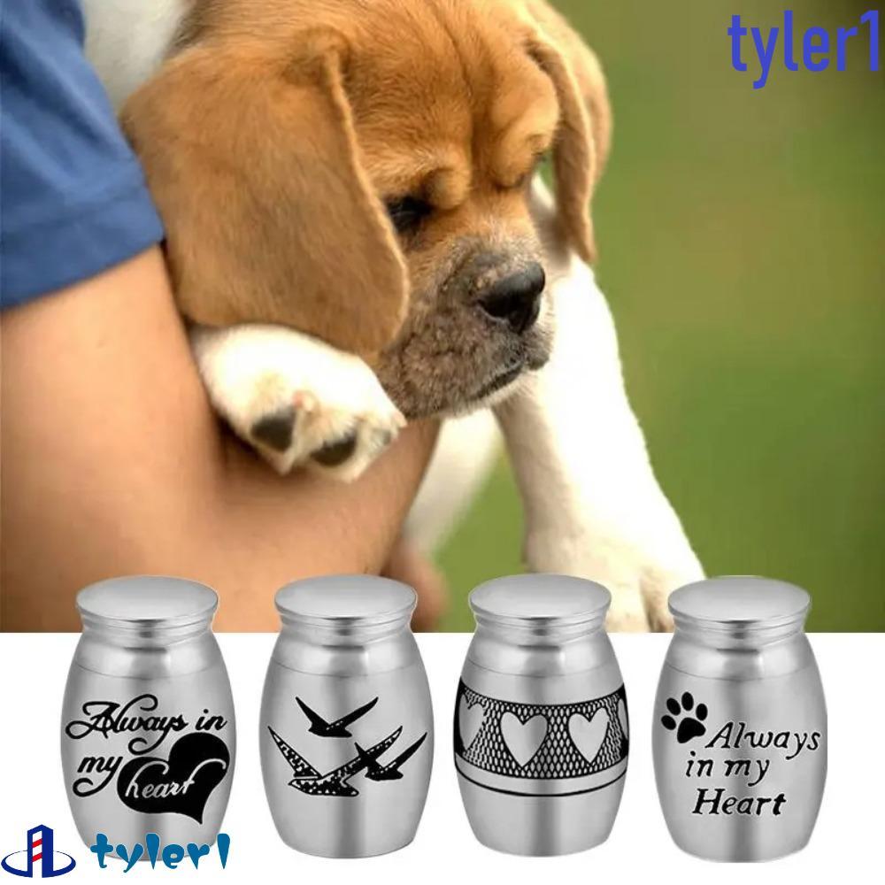 TYLER1 Pet Ashes Box, Mini Waterproof Dog Cat Memorial Urn, Personalized Aluminum Alloy with Lid Dustproof Pet Cremation Urn Sympathy Gift
