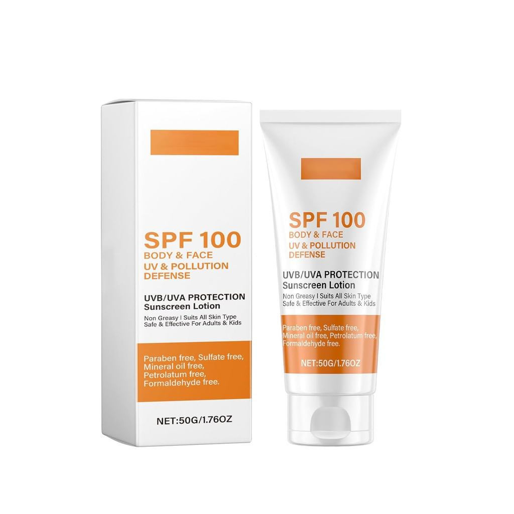 100SPF Facial Sunscreen, Oil-Free Korean Sunscreen, Non-Greasy Moisturizer, Waterproof Sunscreen
