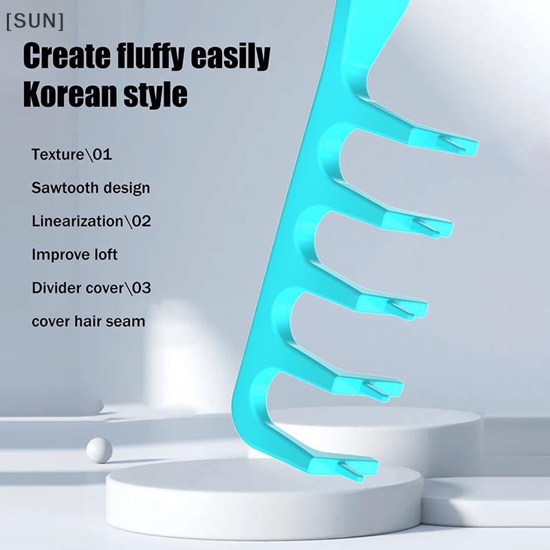 [SUN] Volumizing Wide-Tooth Hair Styling Comb Curling Tools Fluffy Texture For Men Ideal For All Hair Types Hairstyling Tools null