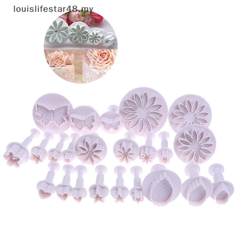 louislifestar48 Plastic Flower Fondant Cake Tools Sugar Craft Plunger Cutter Baking Cookies Mold CCD