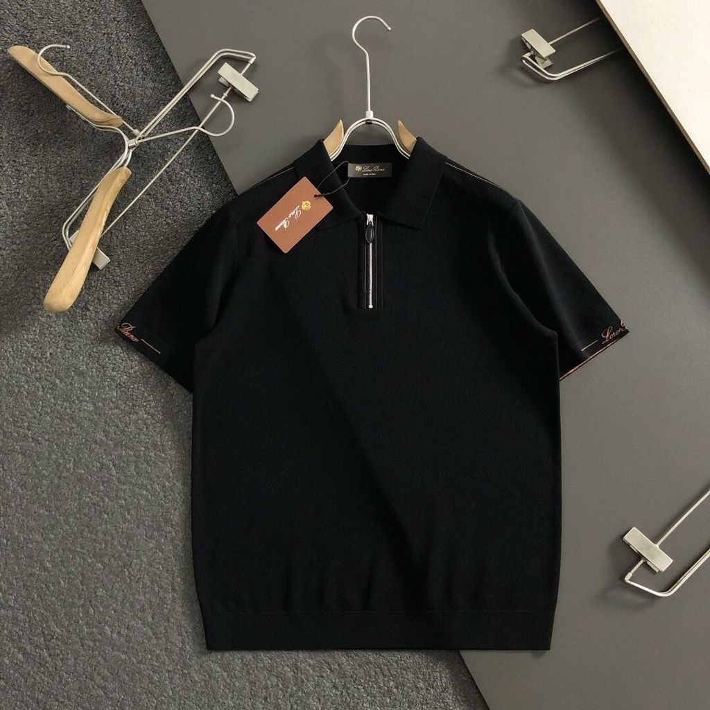 SKPS Italy Lor * LP New Style Men's POLO Zipper Summer Top T-Shirt Casual Short-Sleeved Lapel Ice Silk All-Match