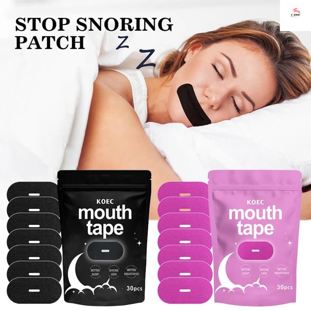 COMEME 30Pcs Stop Snoring Patch, Gentle Sleep Aid Skin-Breathable Mouth Orthosis Tape,  Reduce Dry Mouth Improve Sleeping Mouth Tape for Sleeping Stop Mouth Breathing