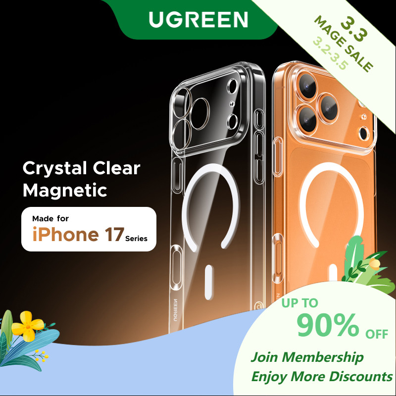 UGREEN Anti-Yellowing Magnetic Transparent Phone Case for For iPhone 17 Pro Max/For iPhone 17 Pro/iPhone 17 Air