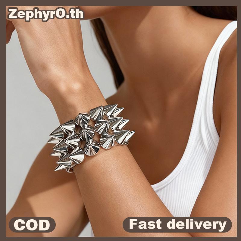 null Y2K Jewelry Triple Layer Stud Spiked Bracelet Punk Grunge Cool Fashion Bracelets For Women Goth Accessoriess null