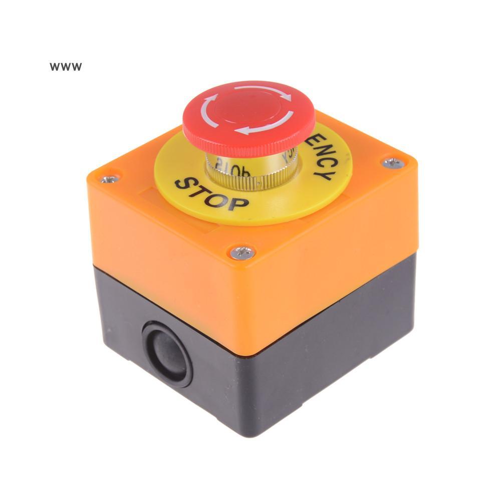 ooo Red Sign Mushroom Emergency Stop Push Button Switch Station 1 NO 1 NC uuu