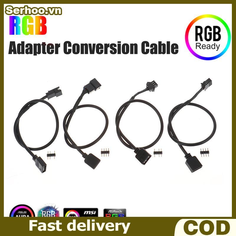 null Motherboard RGB Adapter Conversion Cable 5V 3Pin / 12V 4Pin RGB Led Strip Light For PC Computer LED Light Strip Line 30cm null