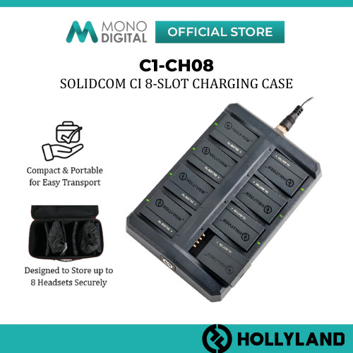 HOLLYLAND SOLIDCOM C1 8-SLOT CHARGING CASE FOR WIRELESS INTERCOM HEADSETS
