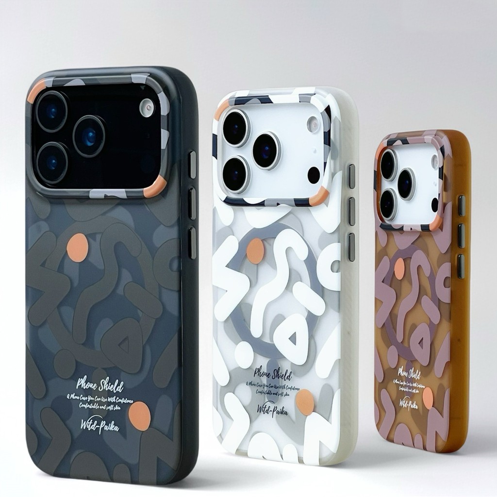 Applicable to iPhone 17promax Graffiti Frosted Magnetic Suction Phone Case Apple 16 Fashion Brand Skin Feeling All-Inclu X0lO