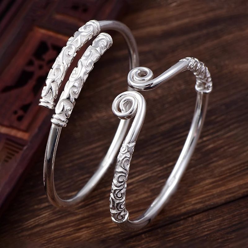 Black Myth Trend Wukong 999 Sterling Silver Gold Hoop Bar Bracelet Tight&hellip;