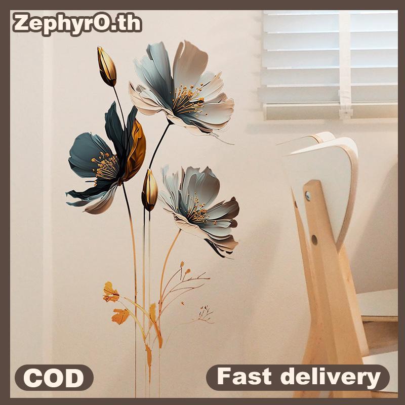 null Beautiful Flower Wall Stier For Living Room Baground Decor Decals Bedroom Beautify Home Decoration Self-adhesive Wallpaper null