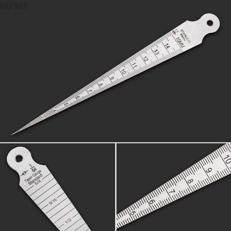 Bapara Portable Taper Gage  Precision Stainless Steel Wedge Feeler Hole Taper Gauge Ruler Measuring Tool Multipurpose To