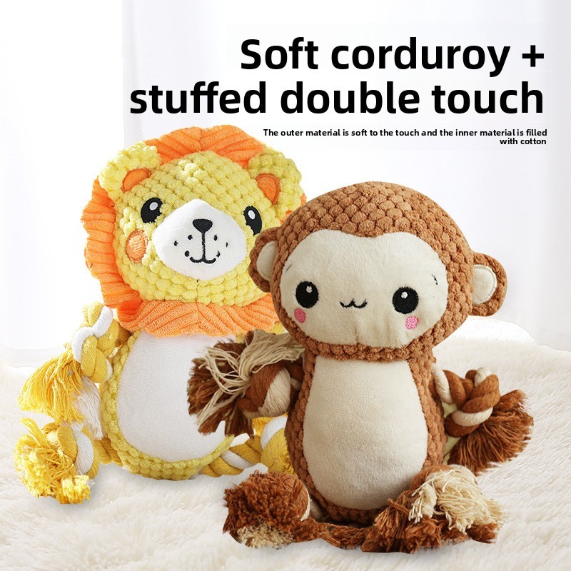 Dog Toy Soft Plush Bite-Resistant Sleeping with You Voice Puppy Golden Retriever Corgi Dog Pet Supplies