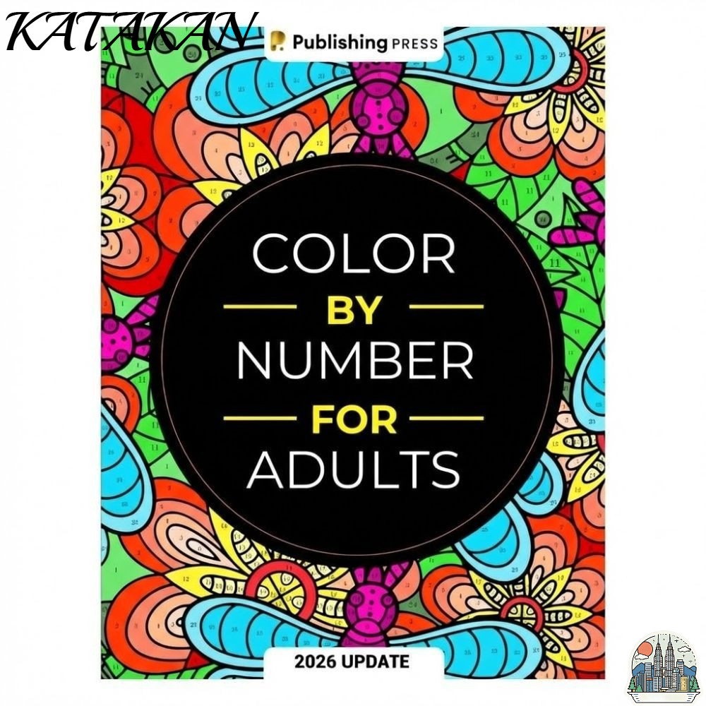 KATAKAN Color By Number for Adult, Anxiety Therapy Unique Background Coloring Book, Creative 190 Pages Stress Relief Drawing Painting Book Men Women Teens