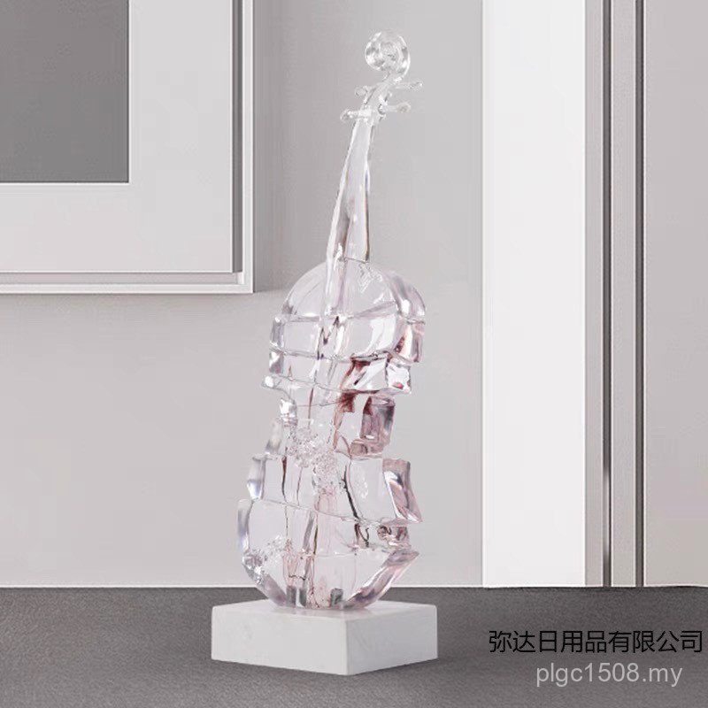 Violin Art Creative Living Room Light Study Wine Cabinet Premium Sculpture Transparent Ornaments Luxury Ornaments Modern G0C0