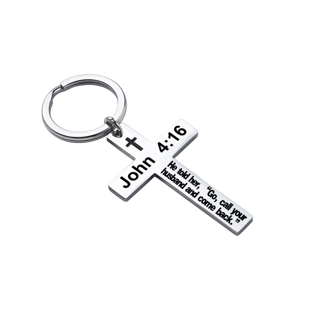 New Creative Stainless Steel Cross Lettering Metal Letter Couple Keychain 5010206#.