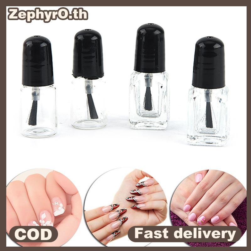 null 2ml/3ml Empty Nail Polish Clear Glass Bottle Storage Container with Bla Cap null