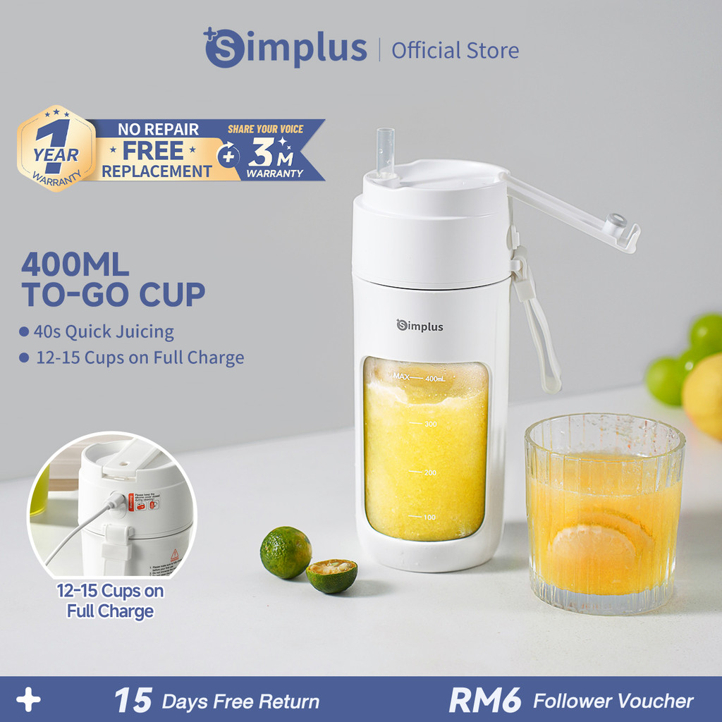 Simplus Juice Cup Portable Multi-functional 丨400ML丨Wireless丨Electric Juicer丨Ice Crusher丨Typce-C Charging ZZJH008
