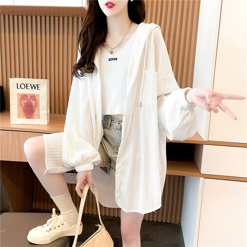 Sunscreen Lightweight Hooded Cardigan Jacket for Women and Junior High School Students - Summer 2024