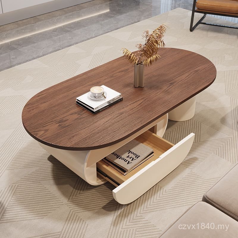 High-End Light Retro Style Table Feel Solid Wood Household Antique Tea Table No Living Room Luxury Tea Table Simple Medium New Style Small Apartment 9GLO
