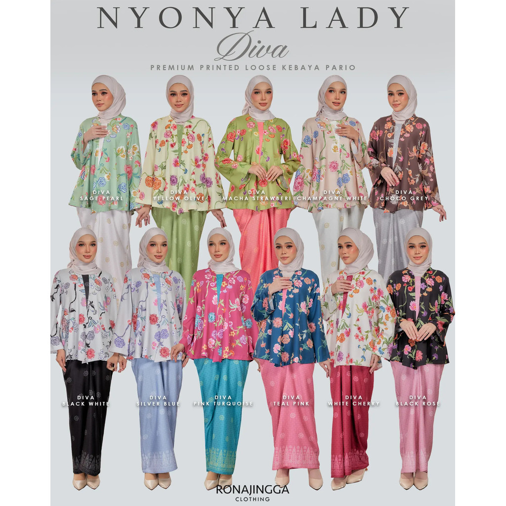 NYONYA LADY DIVA Premium Printed Loose Kebaya