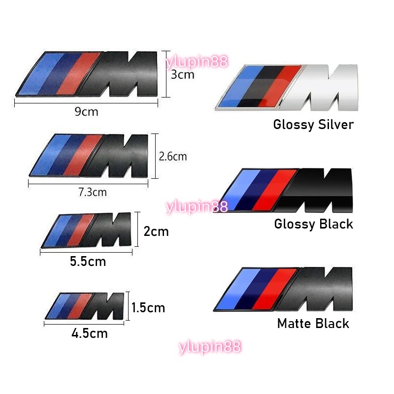 BMW M Performance 3D Car Front Fender Side Emblem Rear Trunk Badge M Logo Sticker For BMW M M3 M5 M6 X3 E46 E36 E34 X6 G20 G30 E90 F30 G20 Accessories