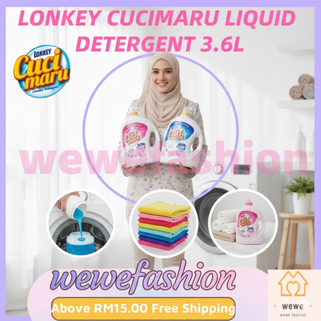 Lonkey Cucimaru Liquid Detergent 3.6L | Fresh Bloom / Fresh Oceanic | 4X Cleaning Power | Long-Lasting Freshness