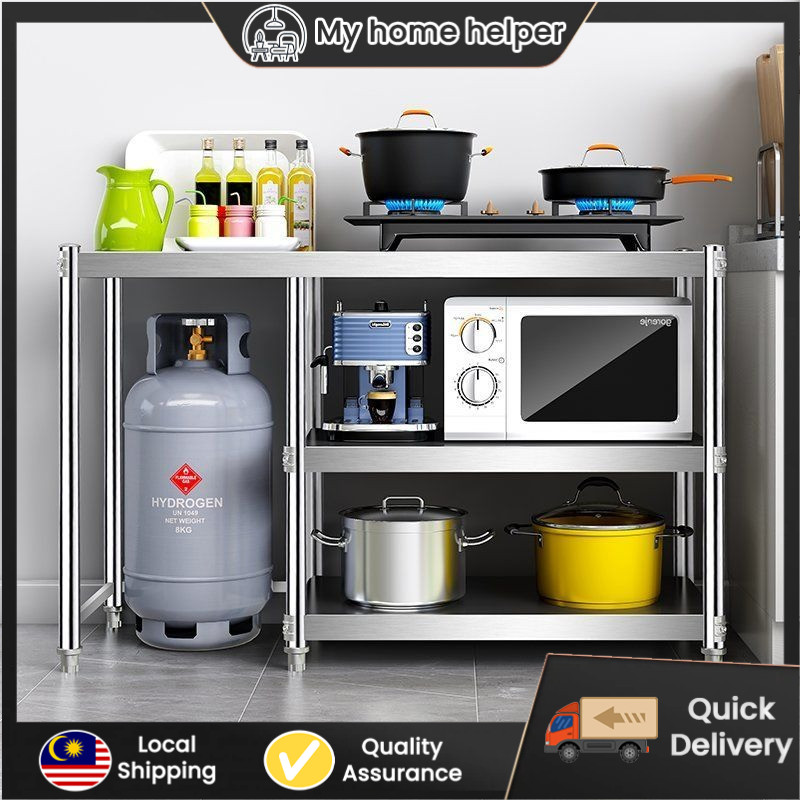 🔥Ready Stock🔥304 Stainless Steel Kitchen Stove 3 Tier Gas Stove Stainless Steel Shelf🔥