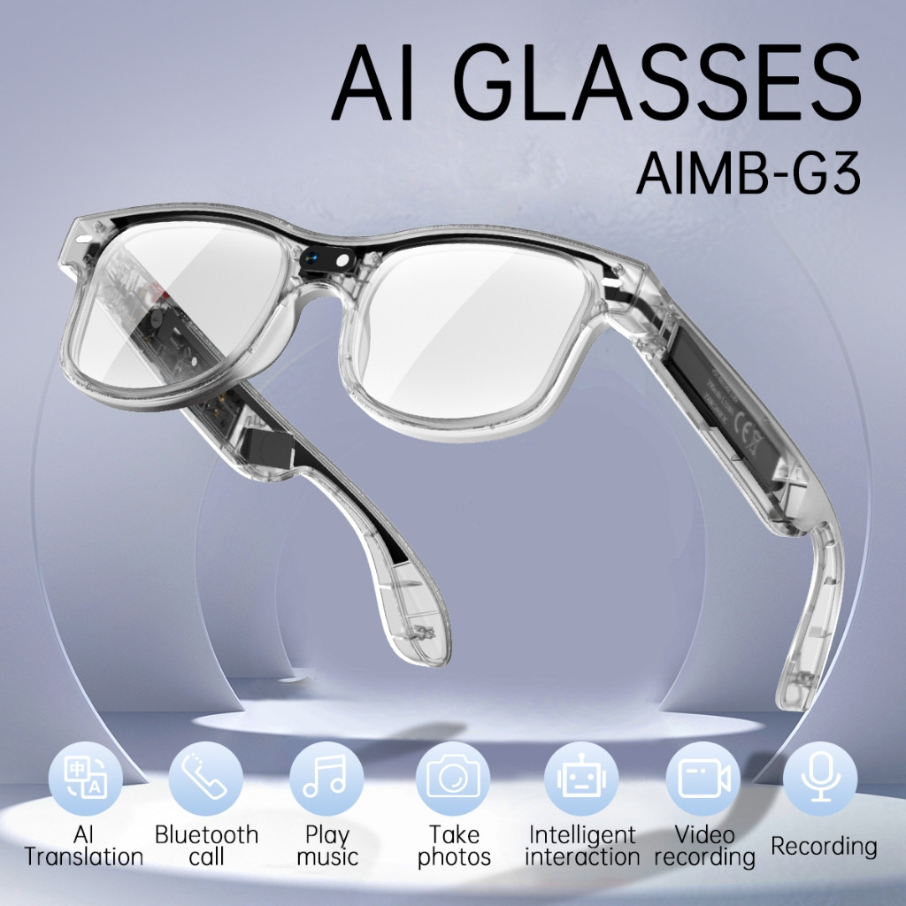 800W Camera Bluetooth Sunglasses with AI Smart Glasses ChatGPT Voice Control HD1080P Video Recording Real Time Translation