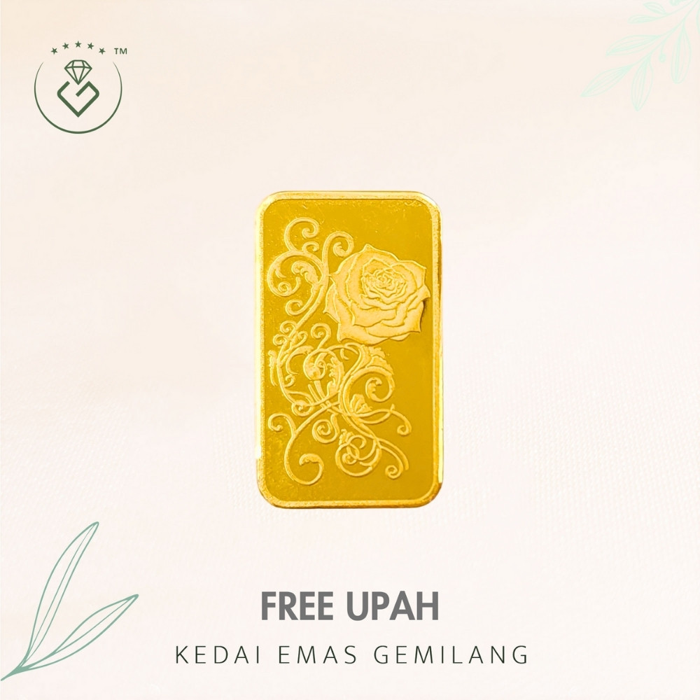 [Kedai Emas Gemilang] 8001299 {Y} Amethyst 5G (B06342) Gold Bar (2.4Cm) (5G) [999 Gold]