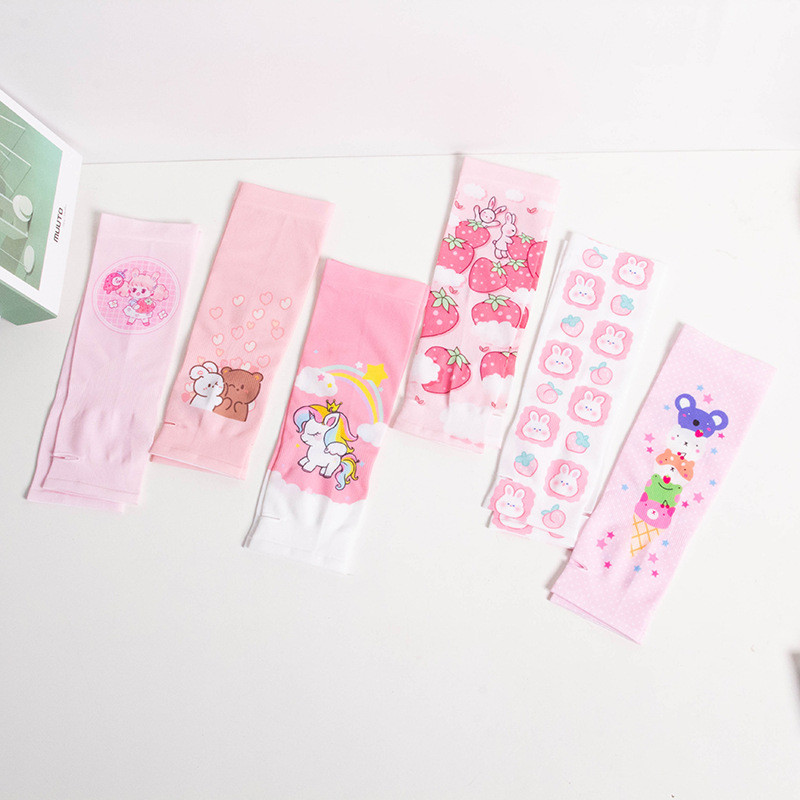 Children Ice Sleeves Baby Cartoon Cute Arm Sleeves Ice Silk Girls Sunscreen Sleeves Boys Sunscreen Sleeves Hand Sleeves260317