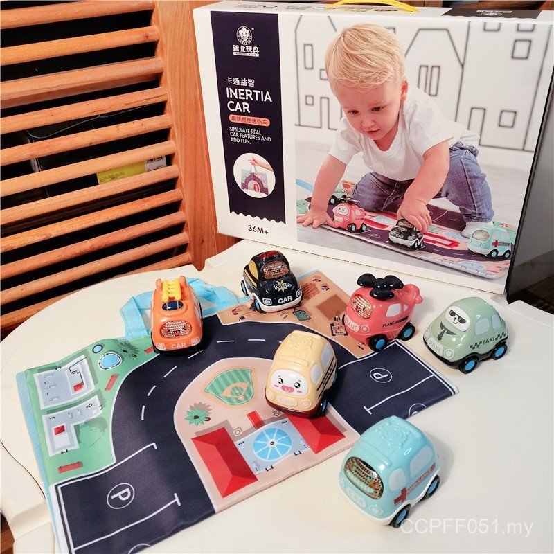 Children Baby Inertial Car Cartoon Bus Gift Smooth Fun Stall Toy Rental Mini Set Car XZTI