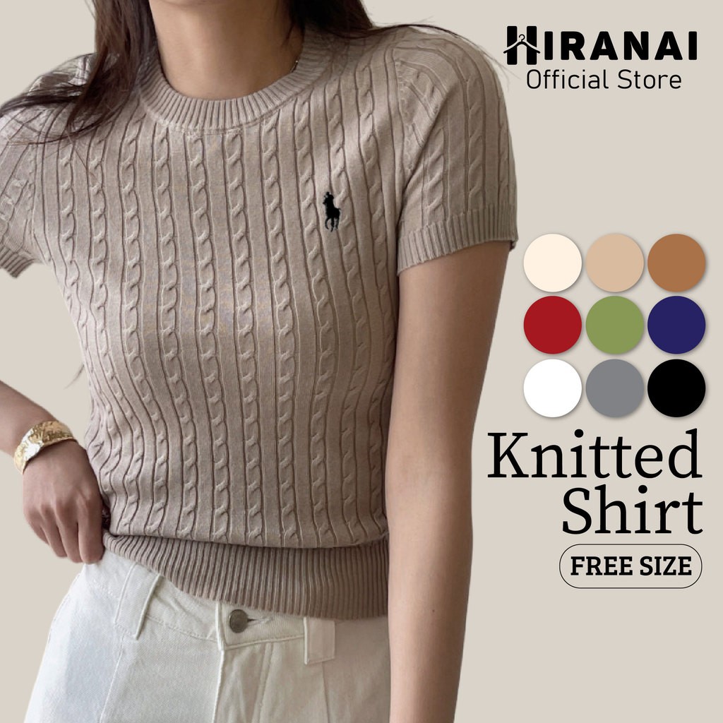 Knitwear Sweater Embroidered Fried Dough Twists Knit Blouse Women's Vintage Versatile Short Sleeve Top