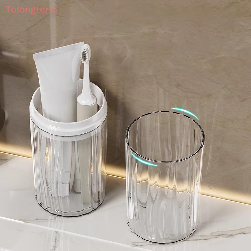 Tolongterm> Travel Portable Toothbrush Cup Bathroom Toothpaste Holder Storage Case Box Organizer Travel Toiletries Storage Cup well