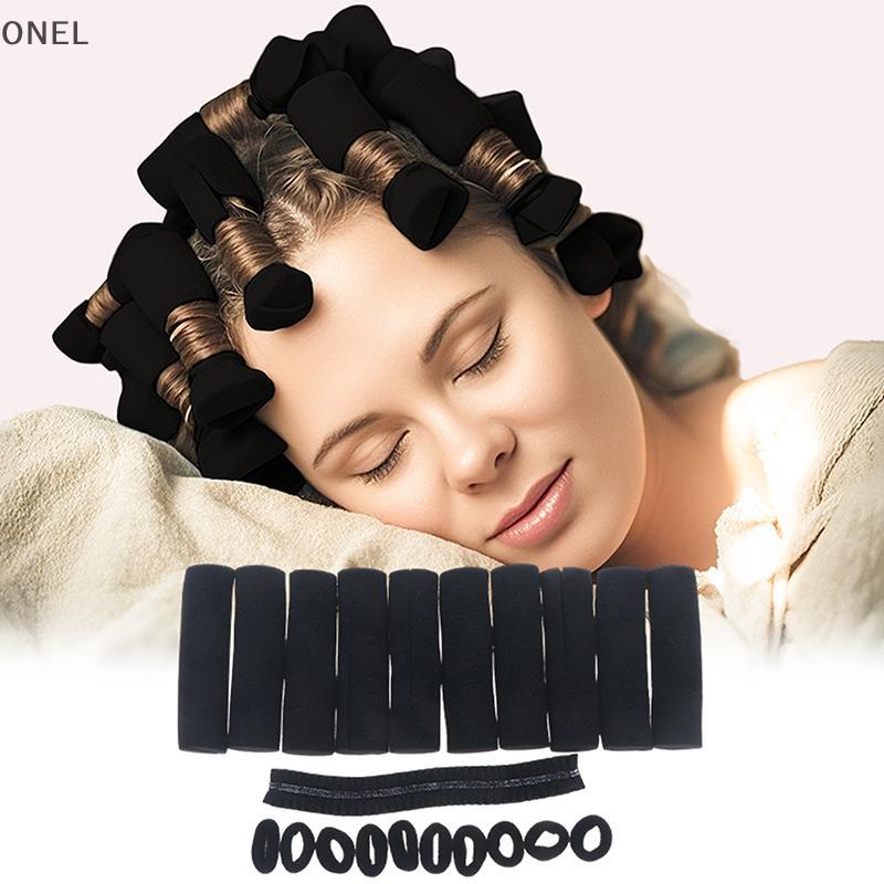 ONEL 21pcs Sponge Sleep Hair Curlers With Cap Disposable Elastic Mesh Hairnet Portable Hair Band Roller Beauty Accessories Set VN