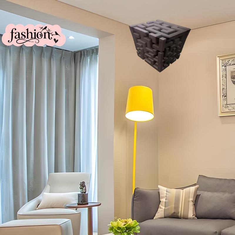 [fashion] Optical Illusion Wall Art – 3D Corner Wall Decal – Impossible Corners Inspired Peel And Sti Removable 3D Wall Art MY