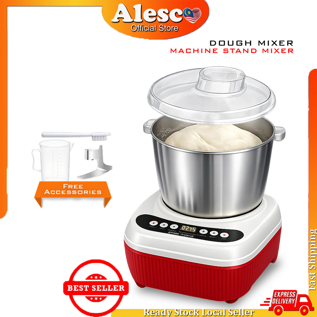 Alescomall 5.5L Electric Dough Mixer Machine Stand Mixer Food Dough Mixer Machine Bakery Tepung Mesin (Mesin Pengadun)