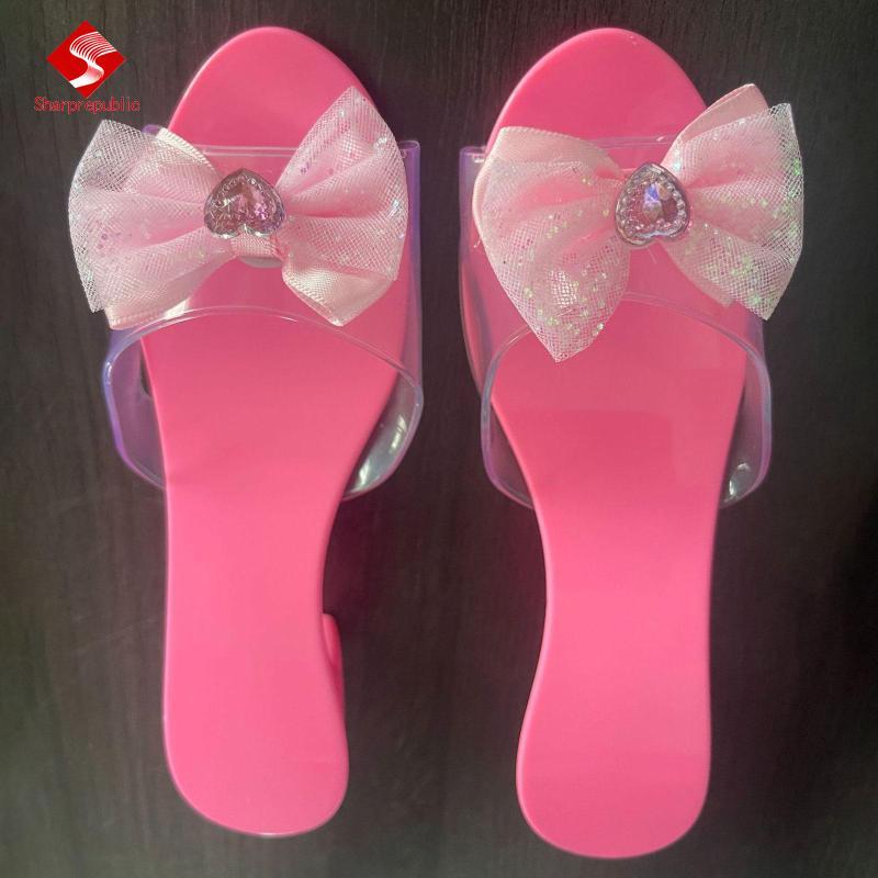 Sharprepublic Kids Jelly High Heel Sandals Princess Shoes Slip on Shoes for Party Favors
