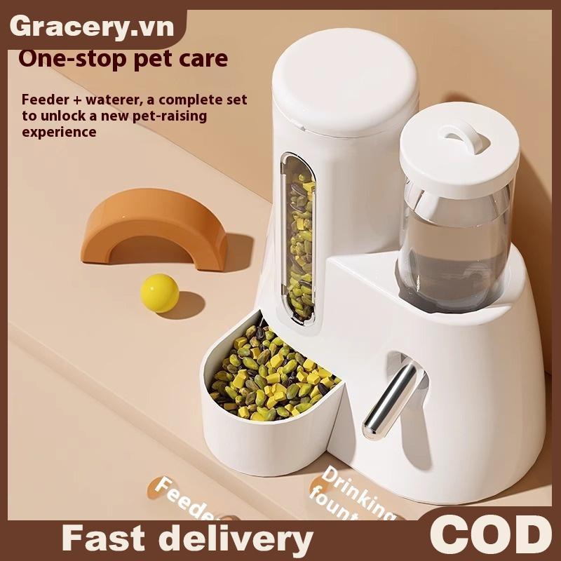 null 2In1 Hamster Feeder And Waterer Large Capacity Leakproof Automatic Feeder Food Water Dispenser Leak Proof Food Feeding Supplies null