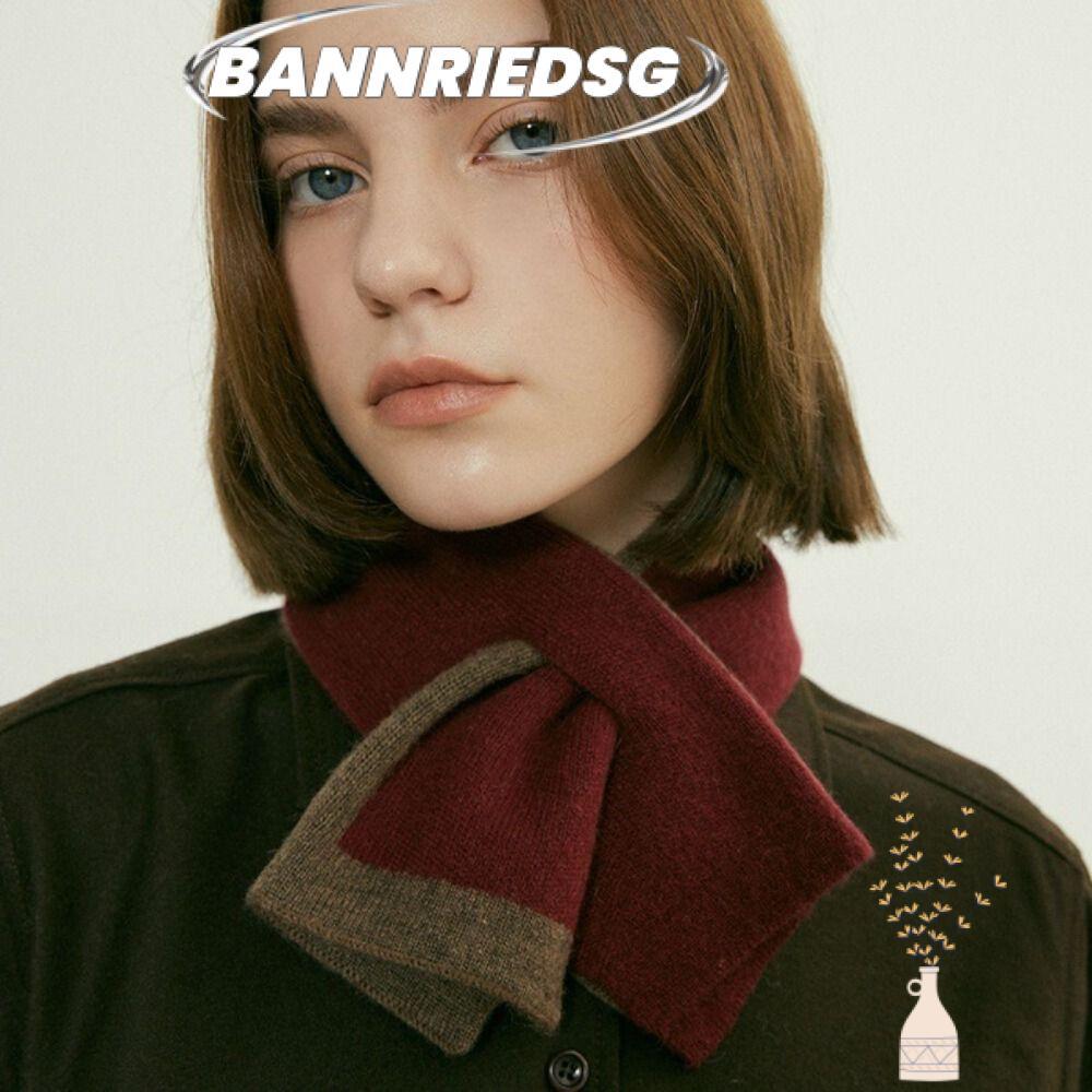 BANNRIEDSG9895Y Cashmere Scarf, Winter Double-sided Women's Cross-Knit Scarf, Bufandas Muffler Foulard Korean Fashion Warm Woolen Neckerchief