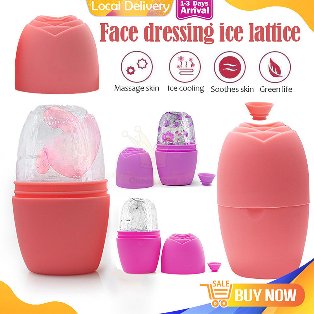 Roller Muka Ais Untuk Urut Wajah Mata Kontur Muka Silikon Boleh Guna Semula Penjagaan Kulit Kecantikan COD