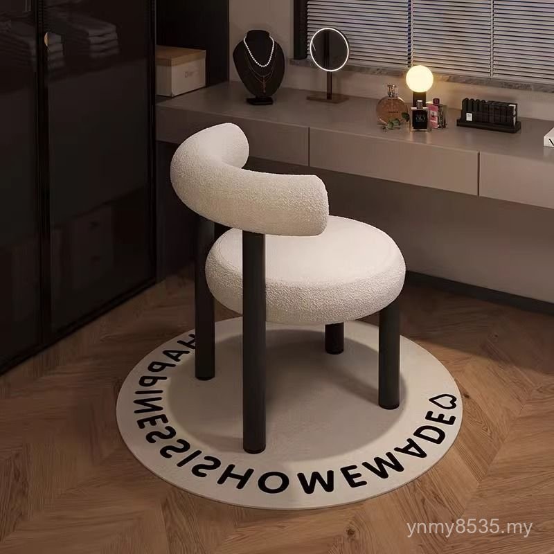 Chair Light Stool Dressing Table Simple Backrest Other Nets Desk Luxury Makeup Makeup Stool Bedroom Style ins Chair Red IJR6