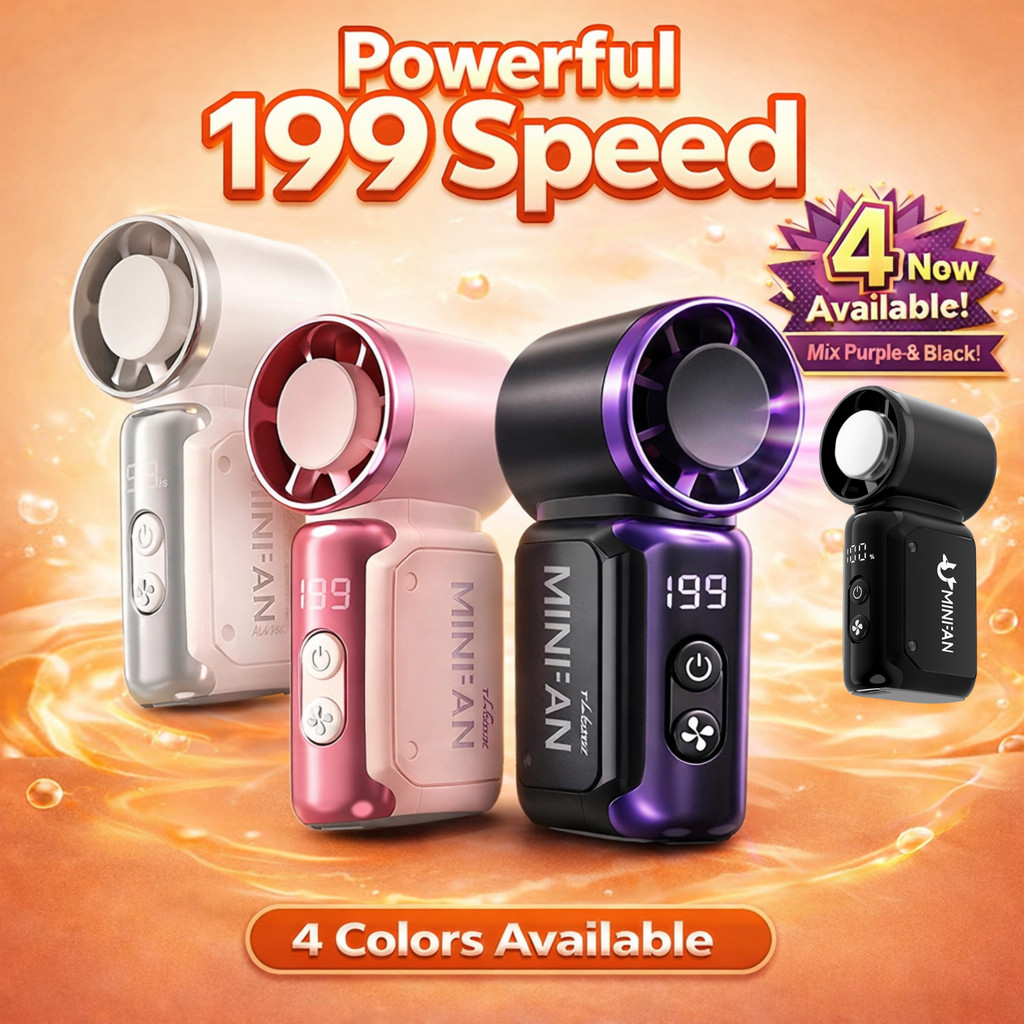 199 Speed 3000mAh JF157 Portable Handheld Mini Fan USB Rechargeable Mini Cooling Fan Adjustable Pocket Fan