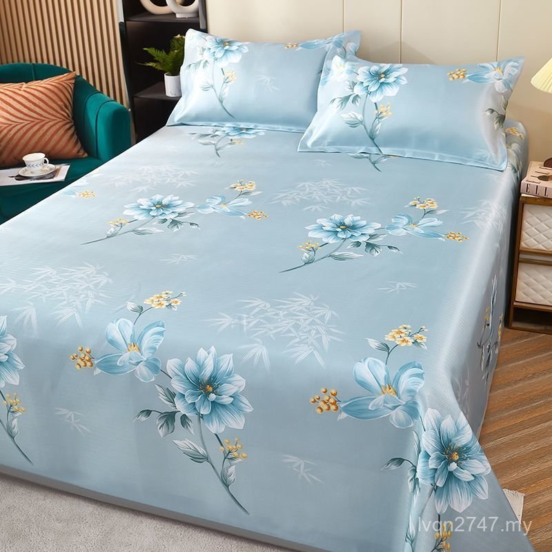Washable Summer Dormitory Cool Mat Air Conditioning Ice Mat Silk Three-Piece Set Double Bed Silk Ice Mat Foldable Bed Soft GKI2