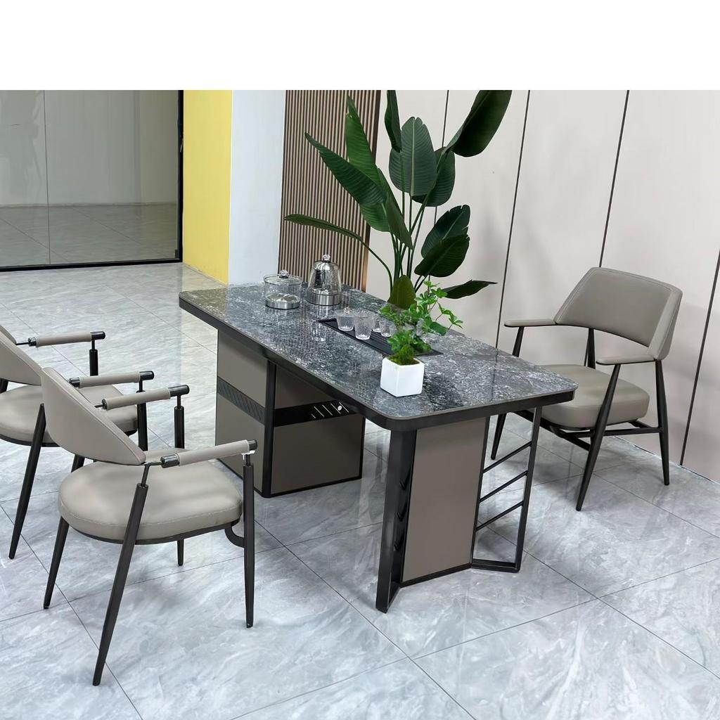 Banduan Tea Table Office Modern Automatic Tea Table One Table Tea Table Rock Simple Household Luxury Light Bubble High Chair Combination 5 CG1G