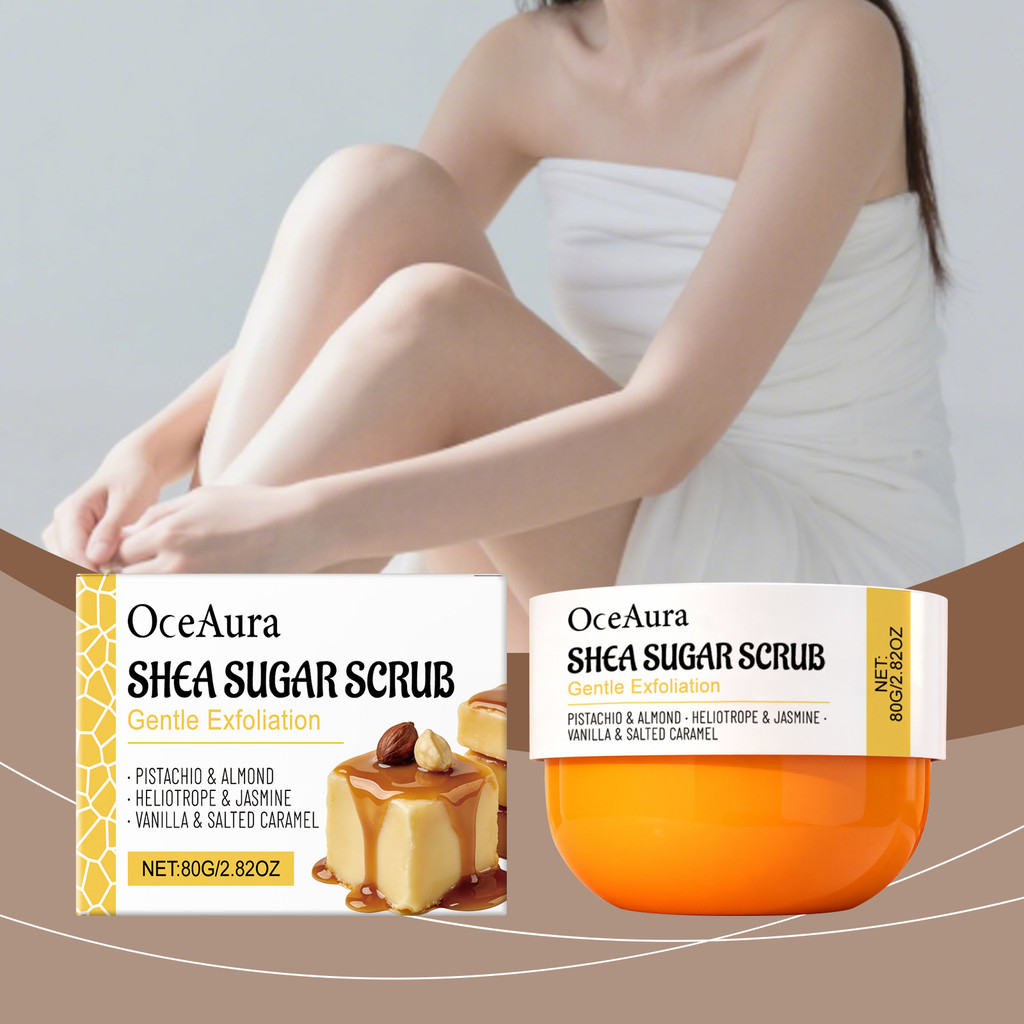 OCEAURA Shea Sugar Body Scrub - Shea Sugar Hydrating Exfoliator for Softer 80g